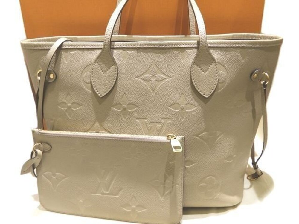Louis Vuitton Neverfull Tote Bag Monogram Empreinte Tourtrere Leather Brown